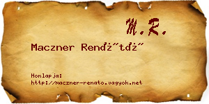 Maczner Renátó névjegykártya